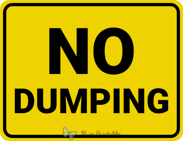 Printable No Dumping Sign