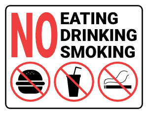 No Eating Drinking Smoking Sign