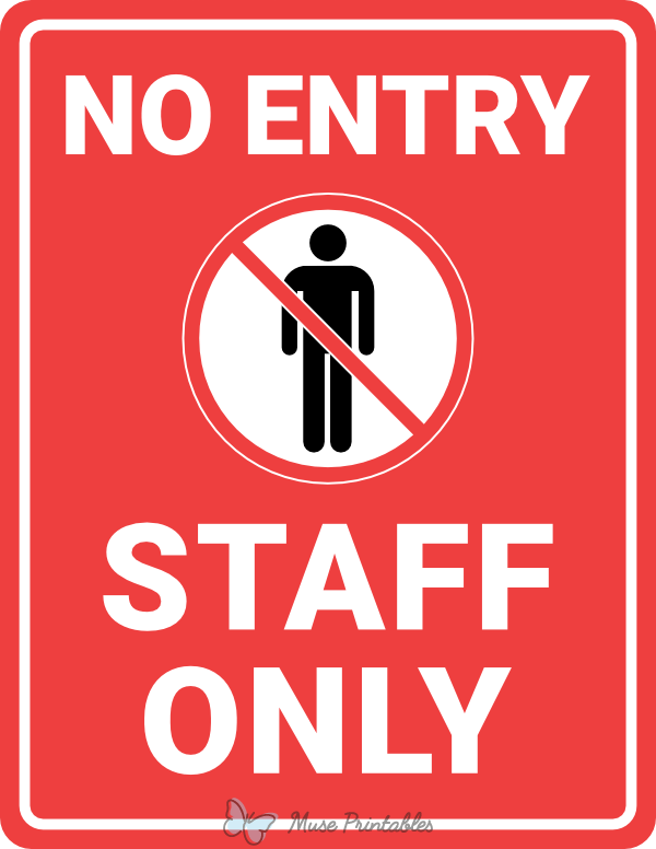 thumbnail image 2 of Warning No Entry Staff Only Sticker – Safety Sign Decal – Car Vinyl – #6472ST 2 of 4