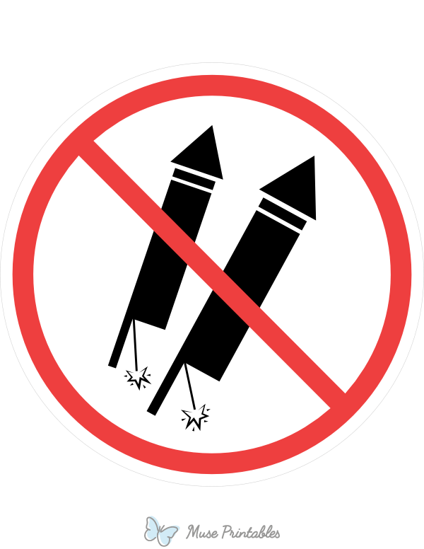 No Fireworks Sign