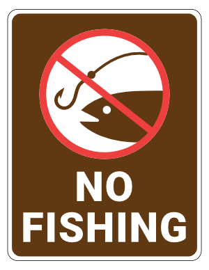 No Fishing Campground Sign
