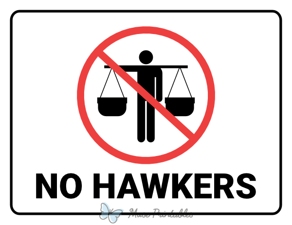No Hawkers Sign