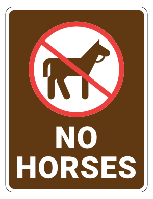 No Horses Campground Sign