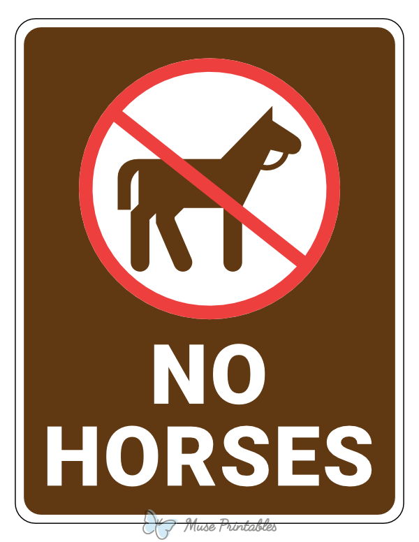 No Horses Campground Sign