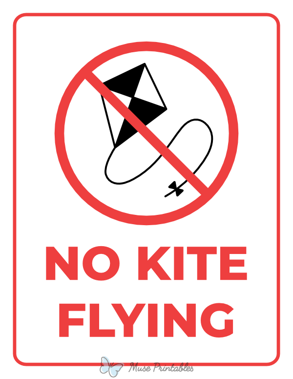 No Kite Flying Sign