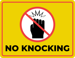 No Knocking Sign