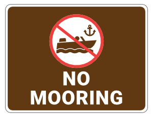 No Mooring Campground Sign