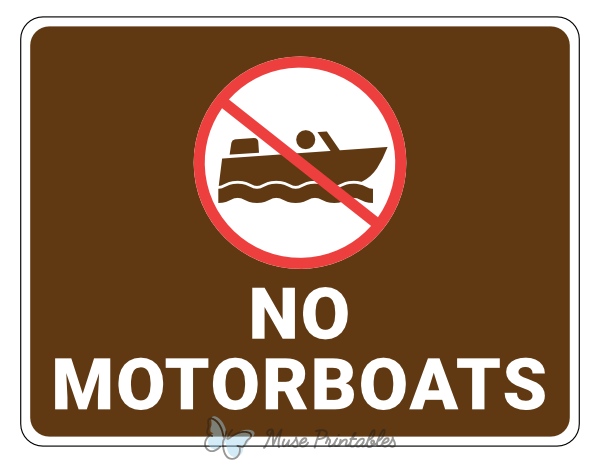 No Motorboats Campground Sign