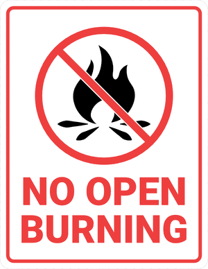 No Open Burning Sign
