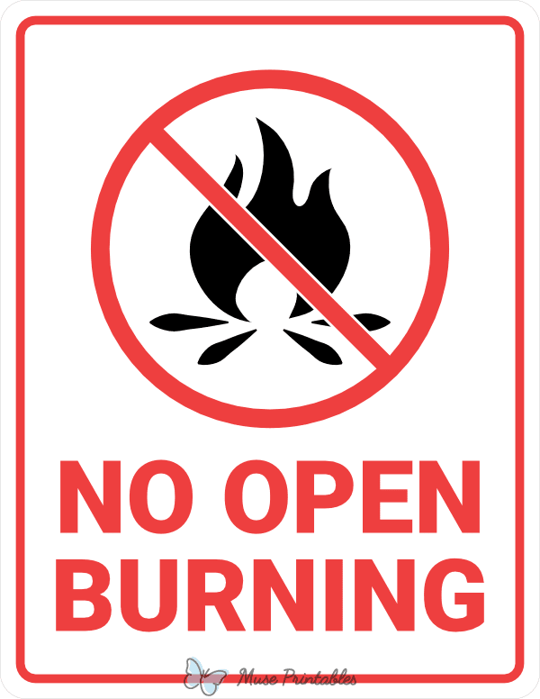 No Open Burning Sign