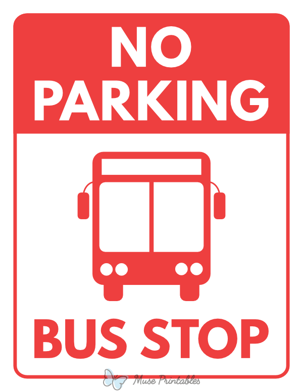 No Parking Bus Stop Sign