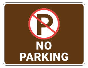 No Parking Campground Sign