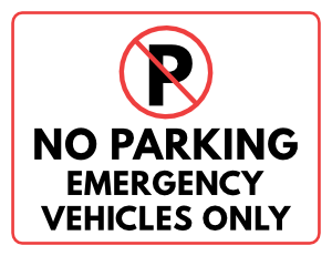 No Parking Emergency Vehicles Only Sign