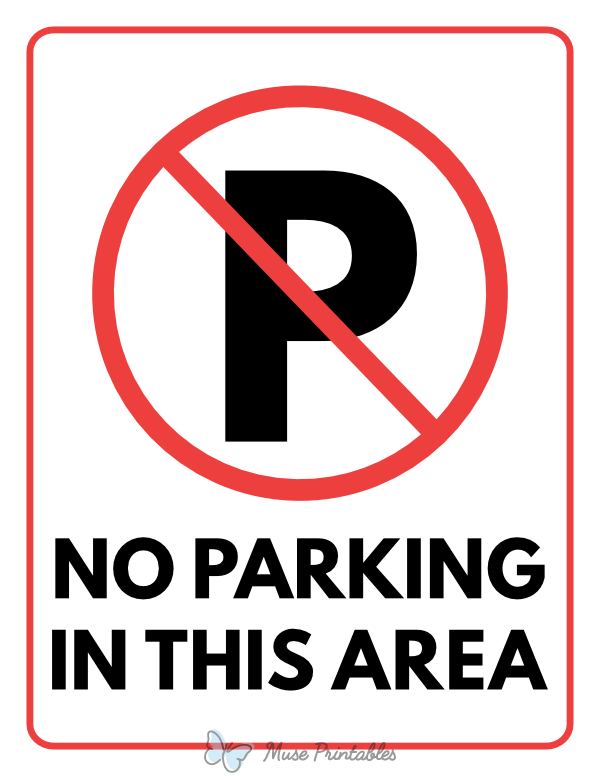 No Parking In This Area Sign