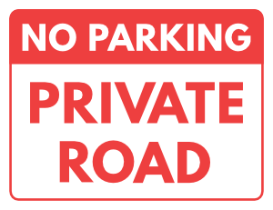 No Parking Private Road Sign