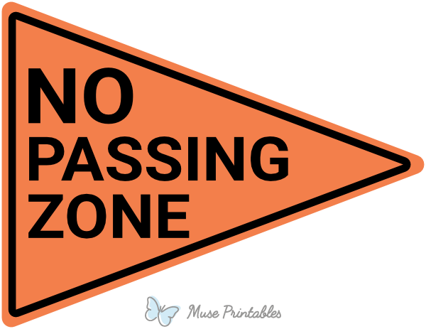 No Passing Zone Sign