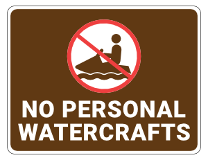 No Personal Watercrafts Campground Sign