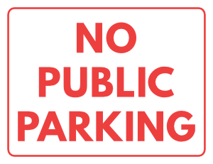 No Public Parking Sign