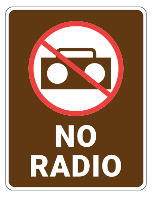 No Radio Campground Sign