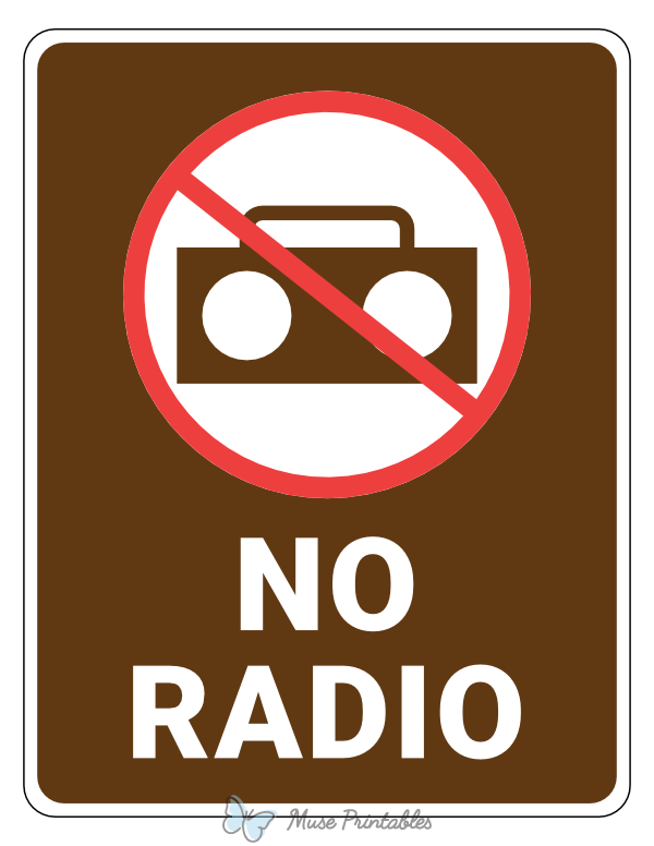 No Radio Campground Sign