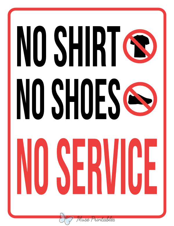 No Shirt/Shoes No Service..business sign..Durable Aluminum..Glossy..No Rust... 
