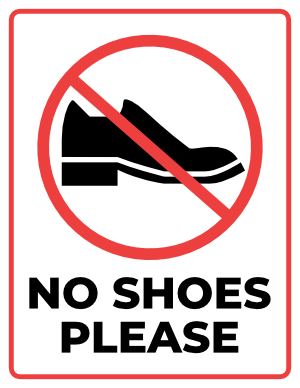No Shoes Please Sign