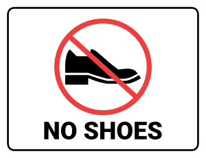 No Shoes Sign