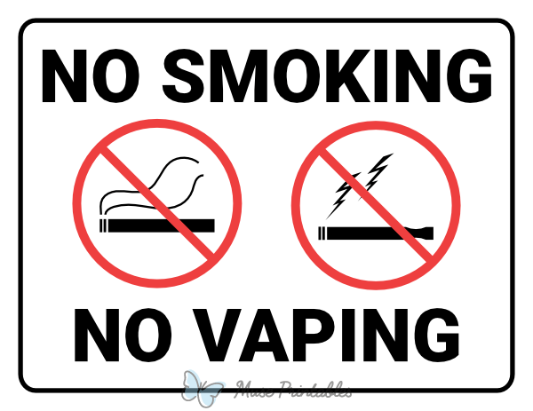 a4 no smoking signs to print