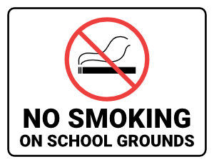 No Smoking on School Grounds Sign