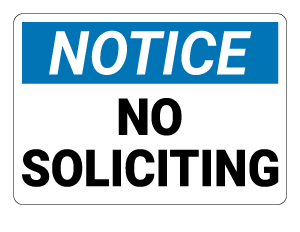 No Soliciting Notice Sign