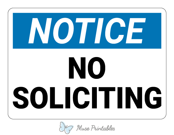 No Soliciting Notice Sign