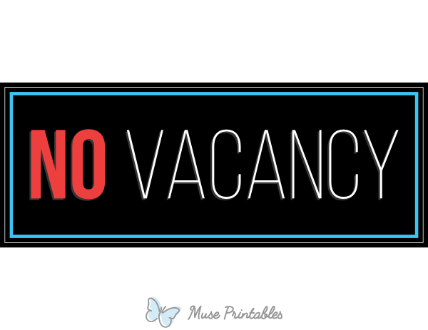 Printable No Vacancy Sign