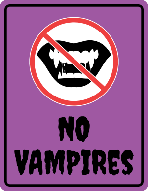 No Vampires Sign