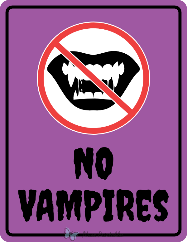 No Vampires Sign