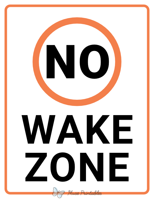 No Wake Zone Sign