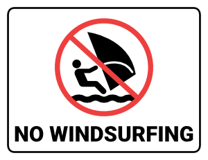 No Windsurfing Sign