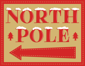 North Pole Left Arrow Sign