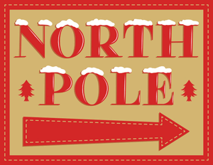 North Pole Right Arrow Sign