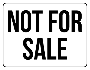 Not For Sale Yard Sale Sign