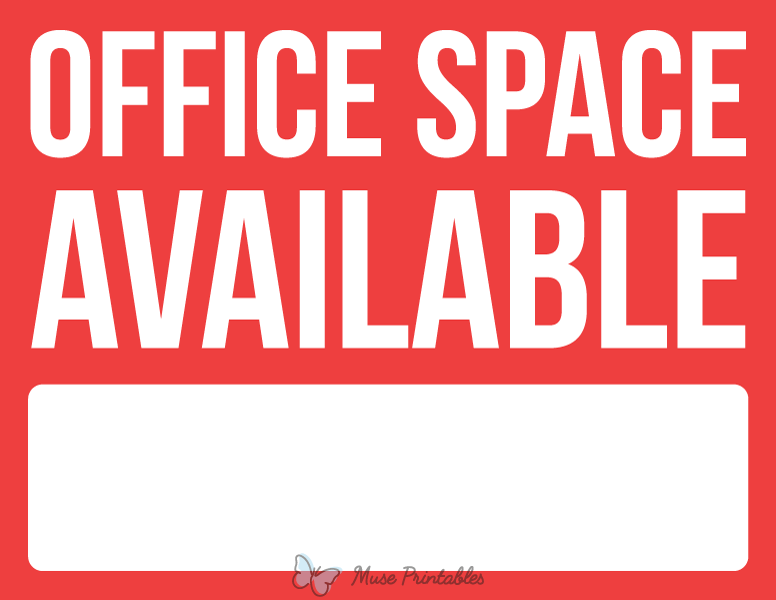 Printable Office Space Available Sign