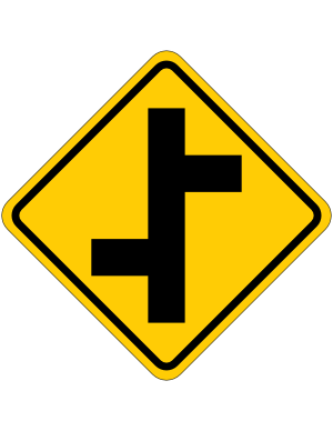 Offset Side Roads Sign