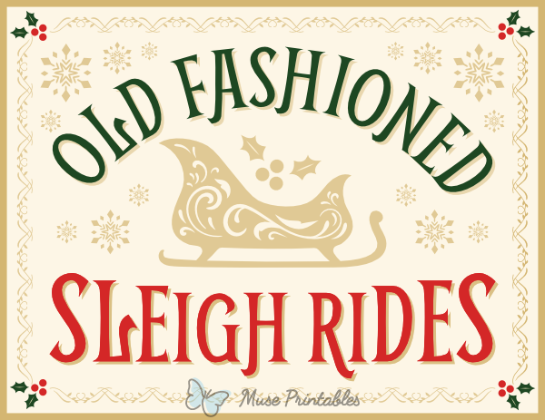 Old-Fashioned Sleigh Rides Sign