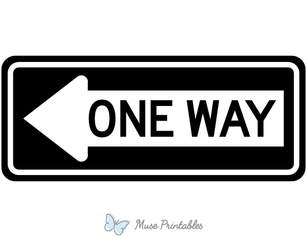 One Way Left Arrow Sign