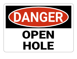 Open Hole Danger Sign
