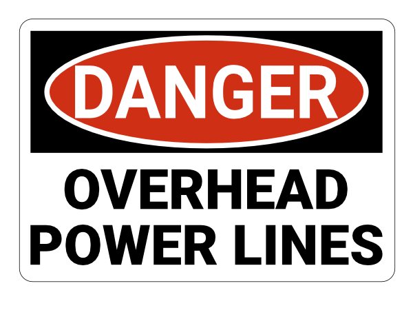Overhead Power Lines Danger Sign
