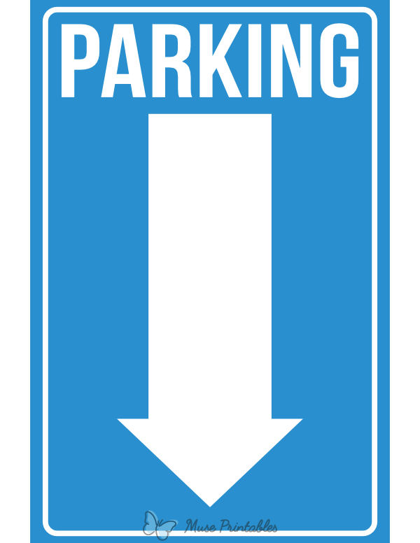 Parking Down Arrow Sign
