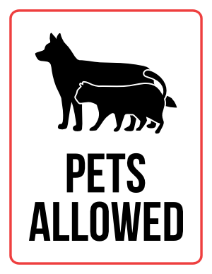 Pets Allowed Sign