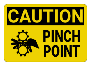 Pinch Point Caution Sign
