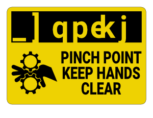 Pinch Point Keep Hands Clear Caution Sign