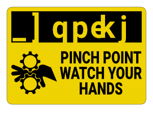Pinch Point Watch Your Hands Caution Sign